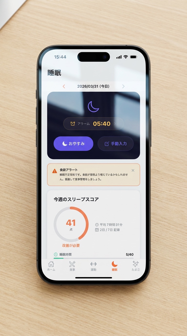睡眠スコア画面